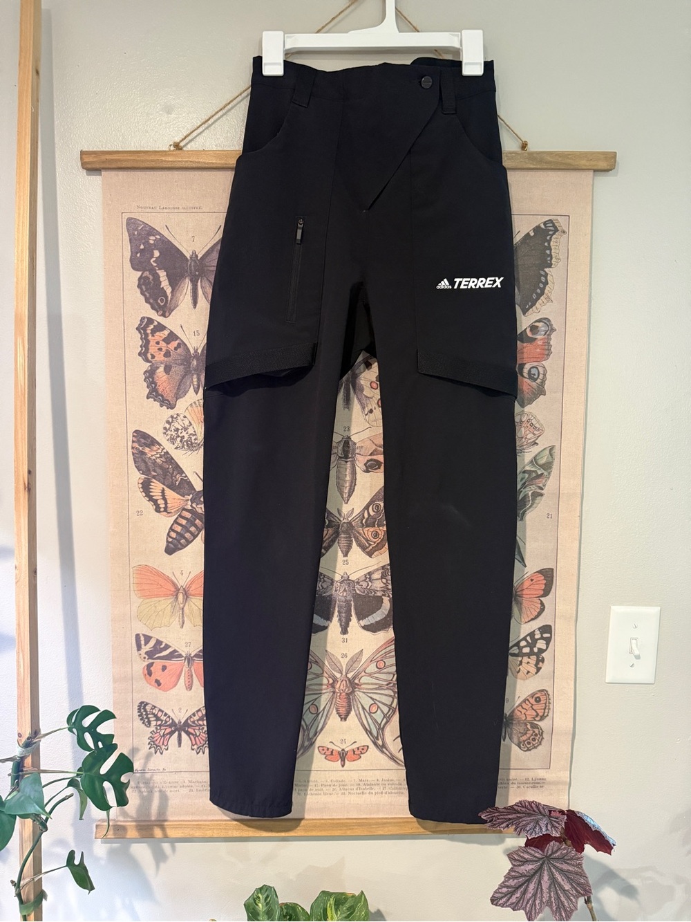 Adidas Terrex Xperior Black High Waisted Outdoor Cargo Softshell Pants